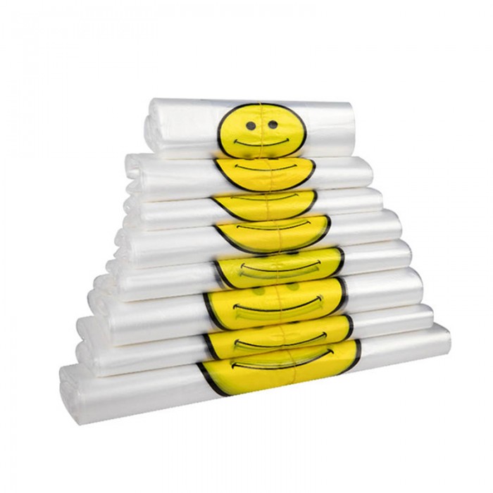 背心袋笑脸图案可定制 普通厚度 3丝 规格可定制 50个